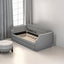 Upholstered Daybed with Trundle, Wood Slat Support,Upholstered Frame Sofa Bed   Twin Gray - Korvel