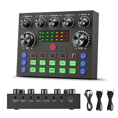 V8S Premium Audio Mixer with Voice Changer for Streaming