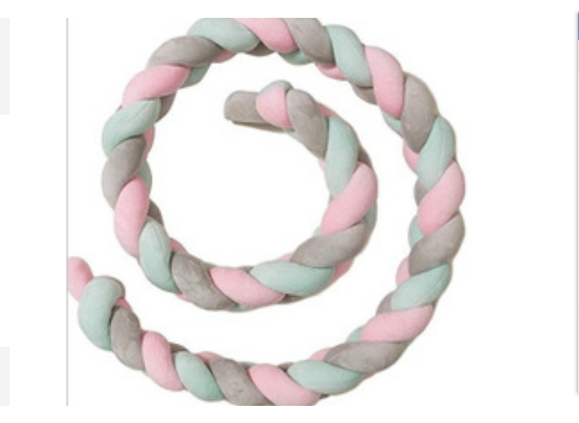 Coussin de Bumper de Lit Braid Knot pour Bébé de 100 cm Premium