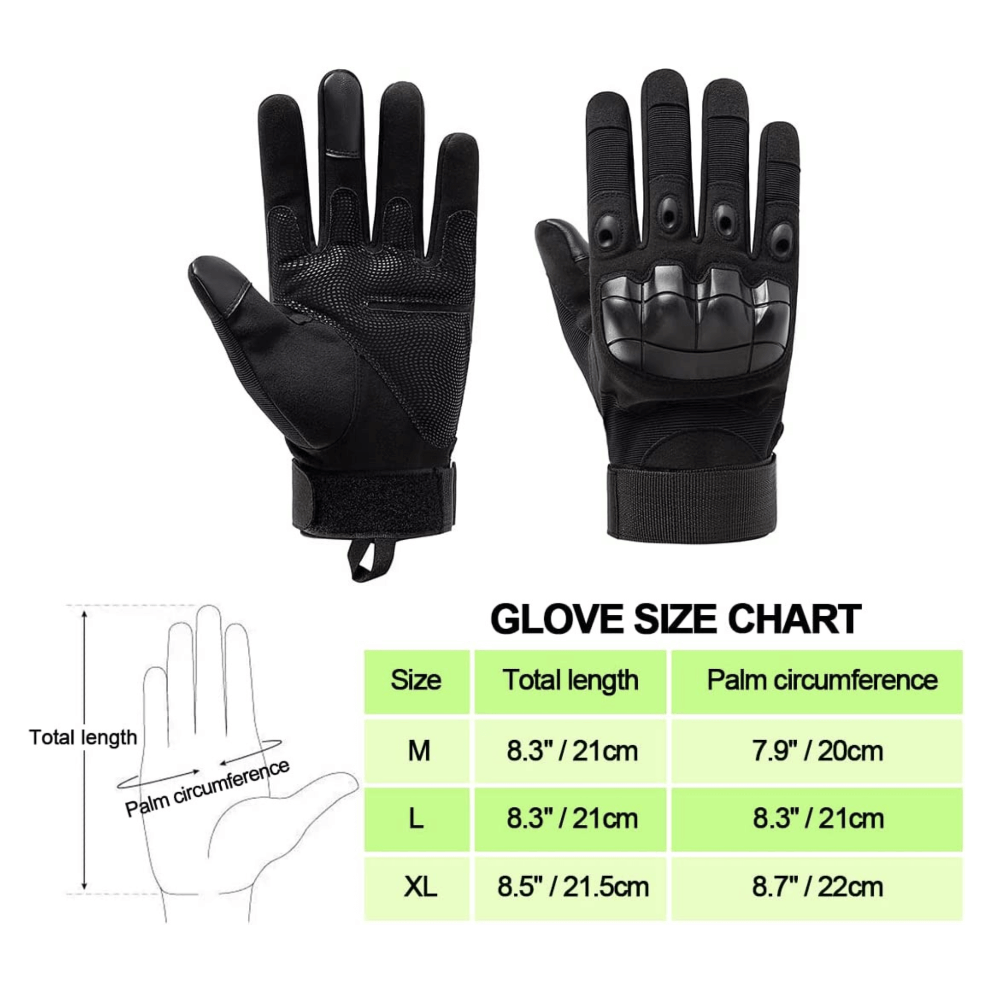 Tactical Military Airsoft Gloves for Outdoor Sports, Paintball, and Motorcycling with Touchscreen Fingertip Capability - Korvel