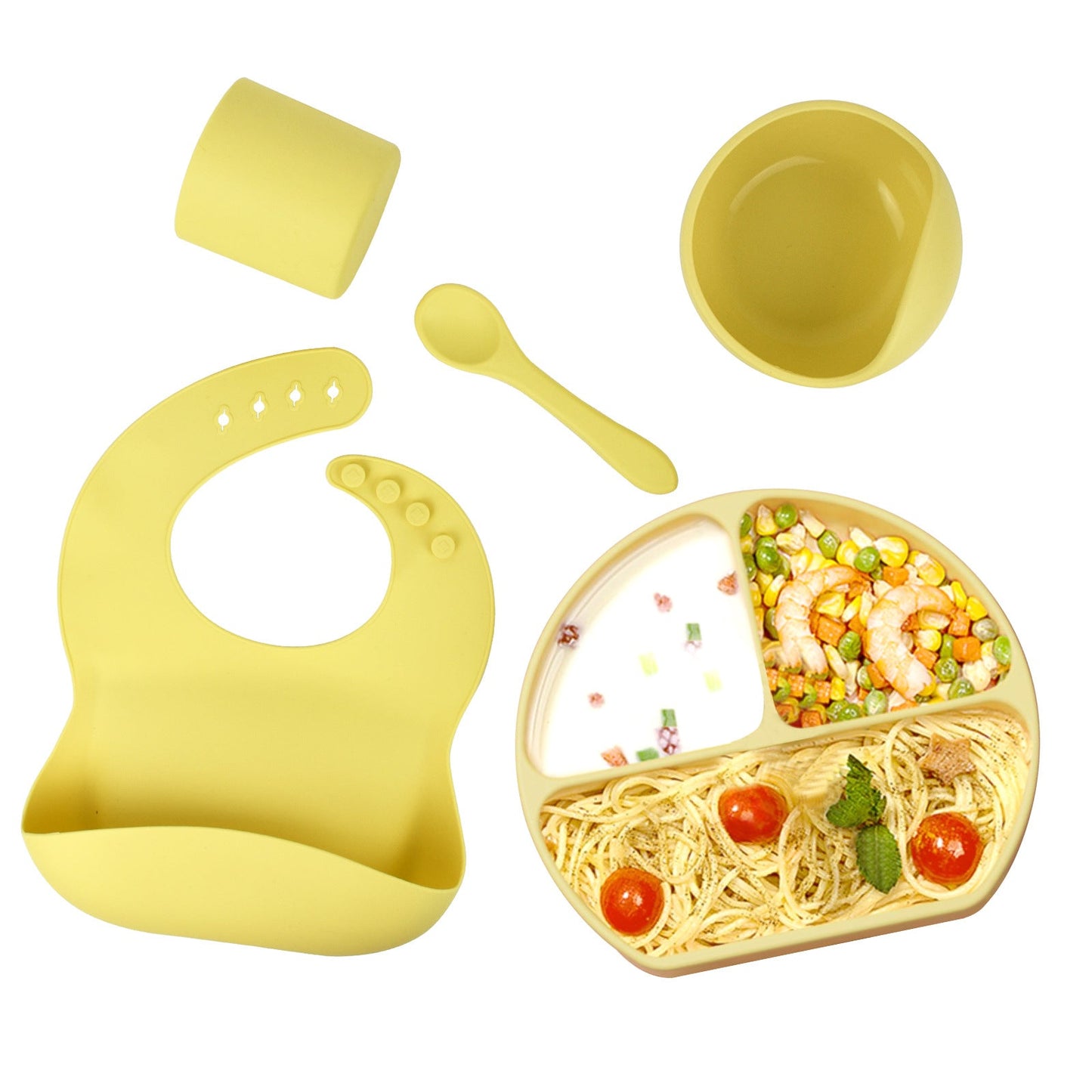 Premium Silicone 5-Piece Children's Feeding Set