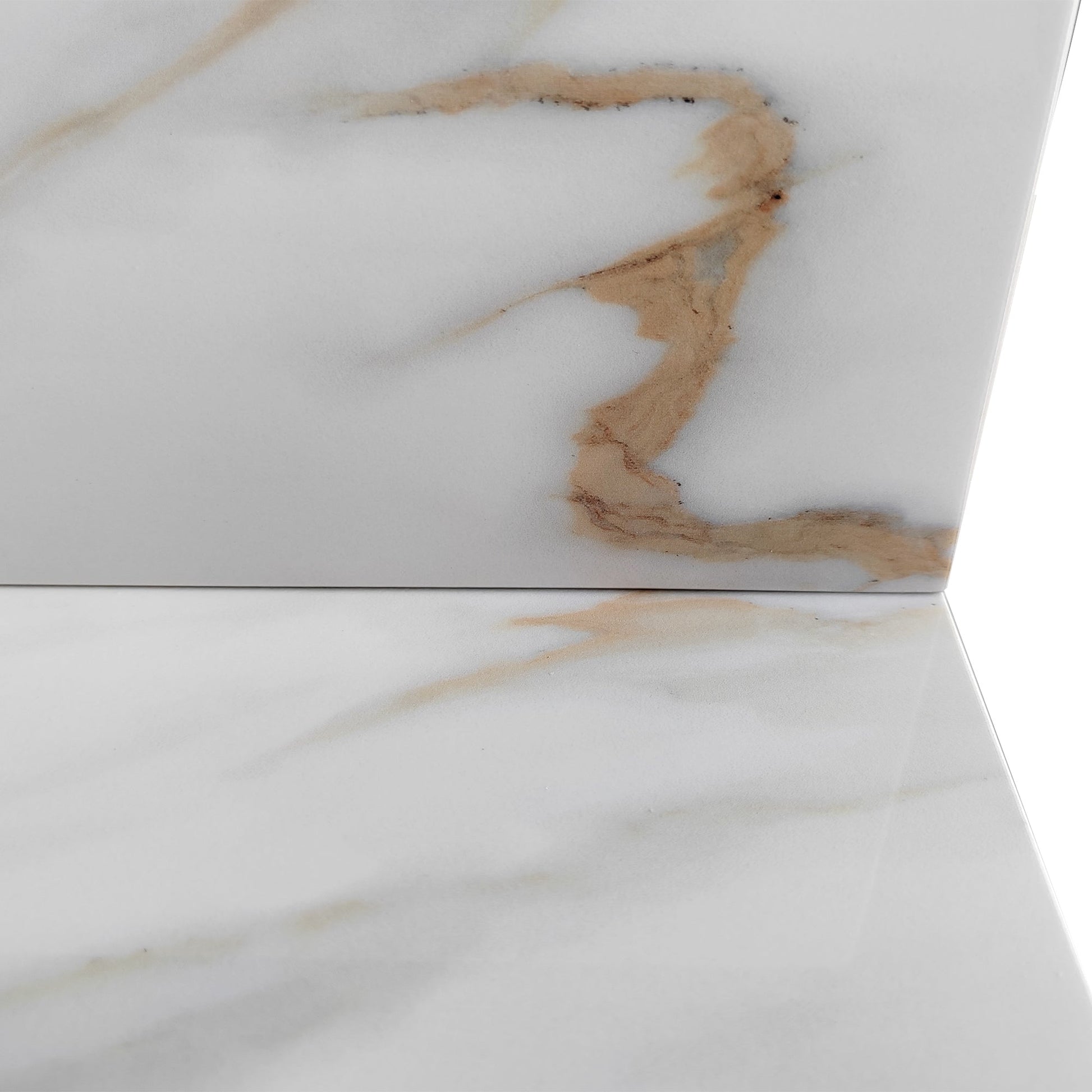 43 inch marble countertop with base rectangular central sink and 4-inch high splash guard, pre drilled 8-inch faucet hole ，white - Korvel