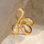 18k Gold Stainless Steel Irregular Opening Ring