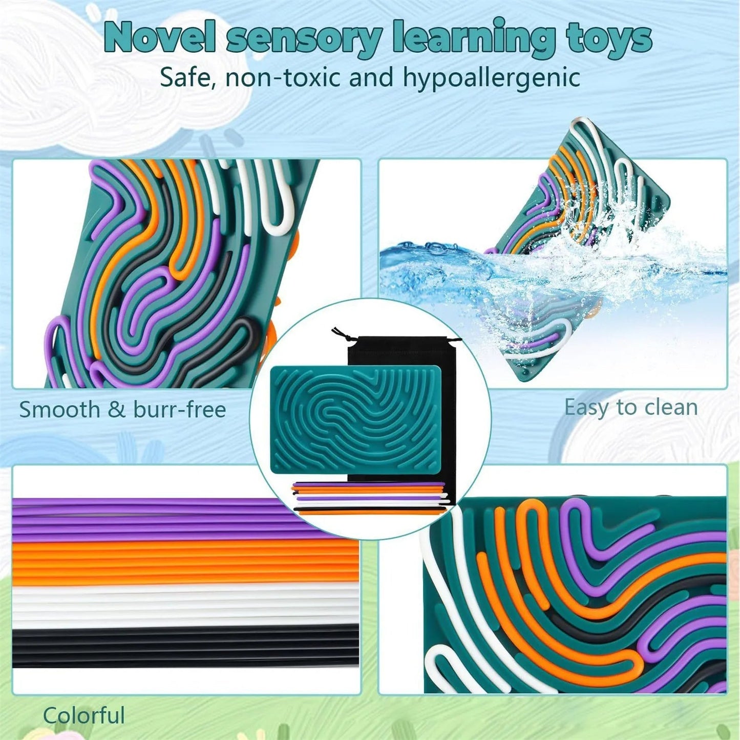 Sensory Activity Board - Premium Silicone Calm Down Toy