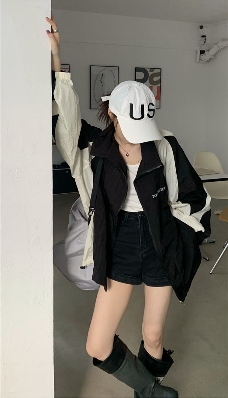 Retro Outdoor Windbreaker Jacket for Women