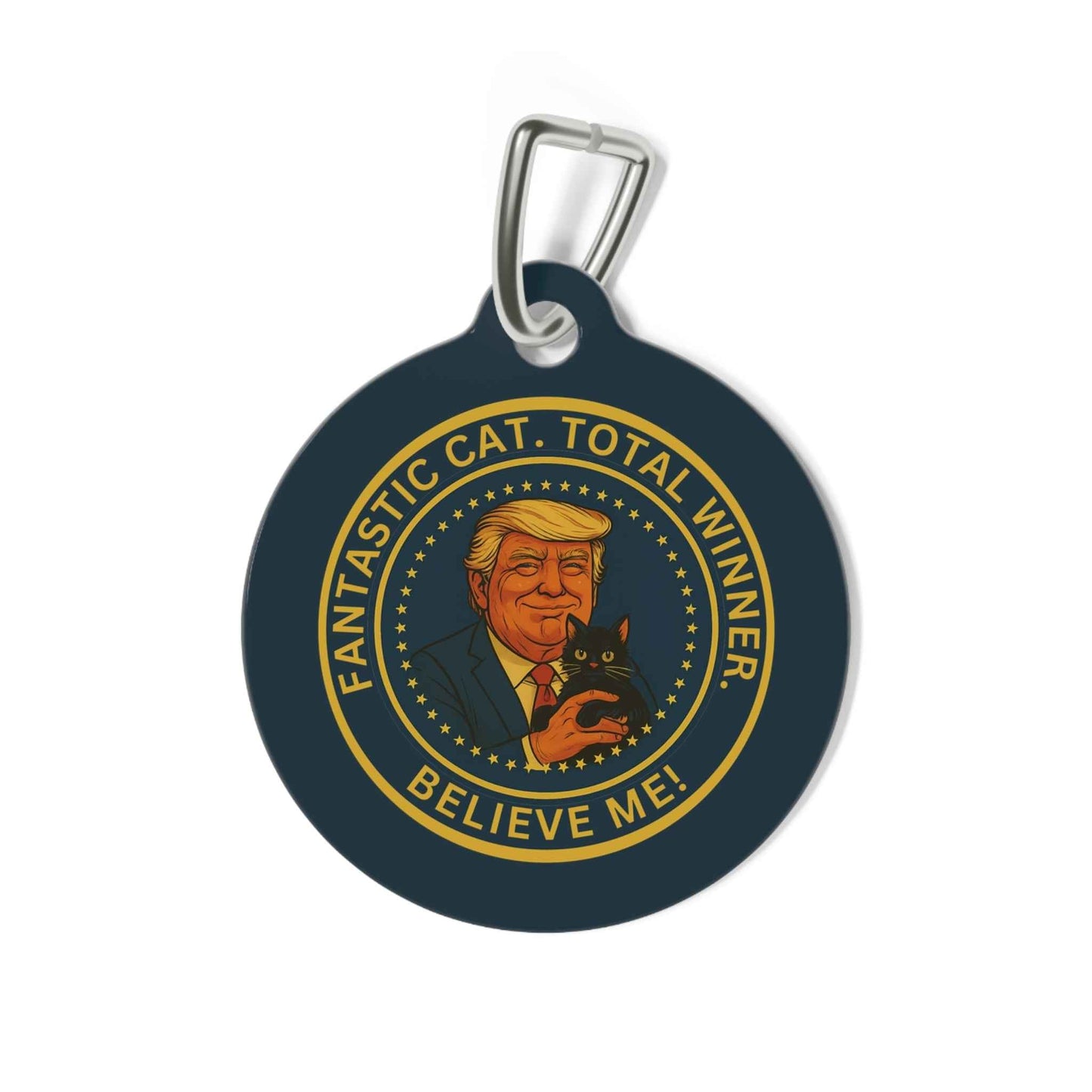 Political Parody Cat Collar Tag – Fantastic Cat, Total Winner
