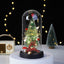 Christmas Gift LED Light Illumination Decorative Ornament Mini Christmas Tree Deer Glass Cover - Korvel