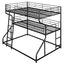 Full XL over Twin XL over Queen Size Triple Bunk Bed with Long and Short Ladder,Black - Korvel