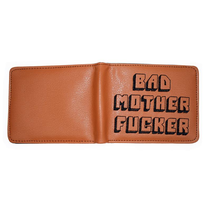 Pulp Fiction Jules Wallet with zipper Coin Pocket Bad Mother Letters Boys Wallet Card Holder Vintage Gift Purse - Korvel