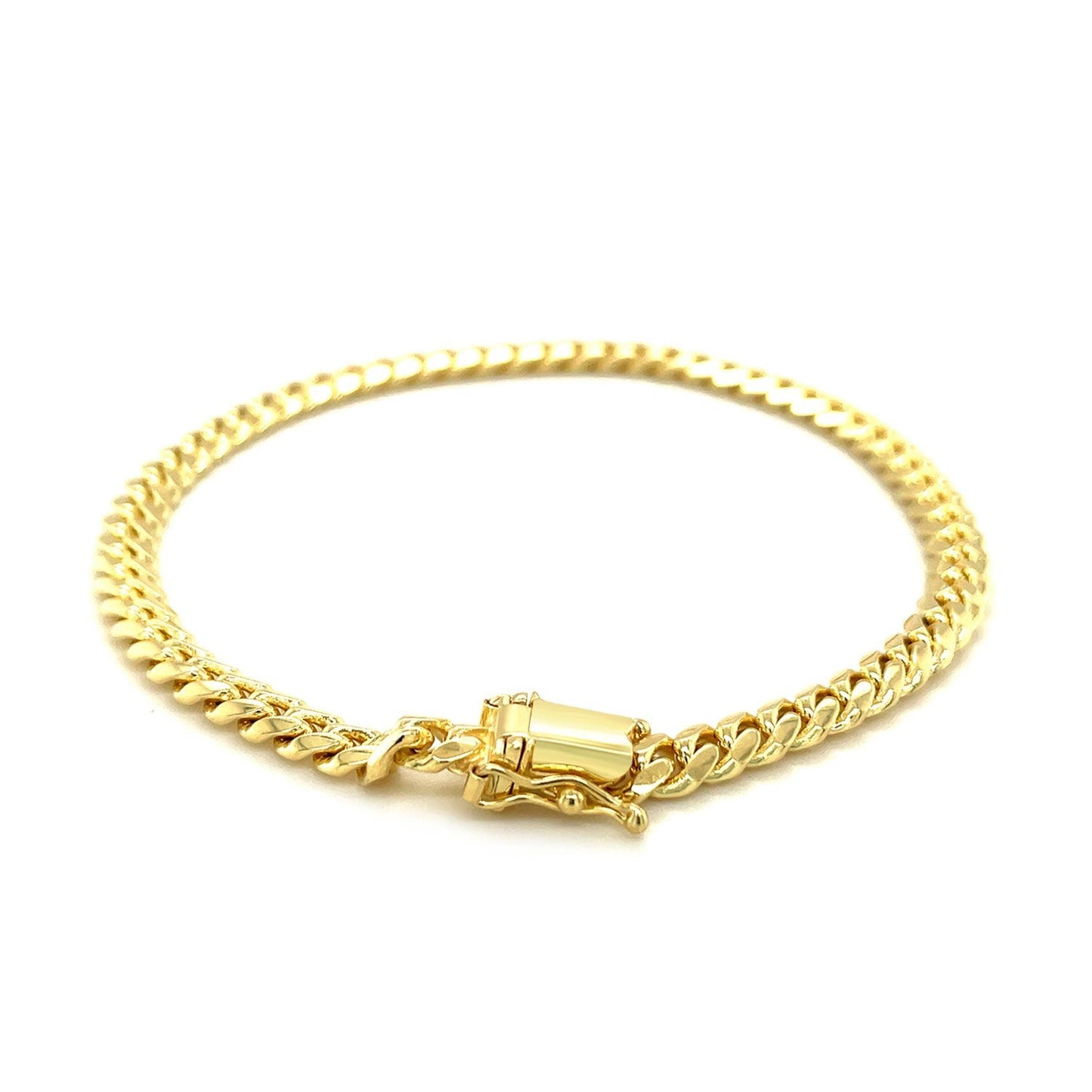 Pulsera Sólida Clásica Miami Cuban de Oro Amarillo de 14k - 5.0mm