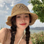 Adjustable Bow Straw Hat for Summer Travel