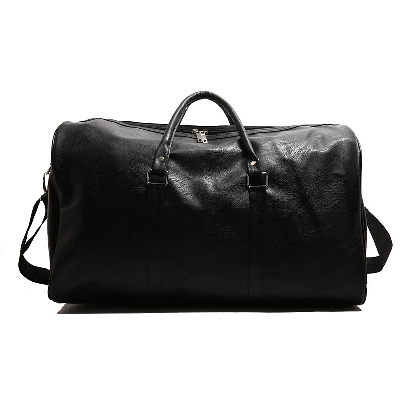 Elegante bolsa de viaje de duffel con textura de PU en colores sólidos