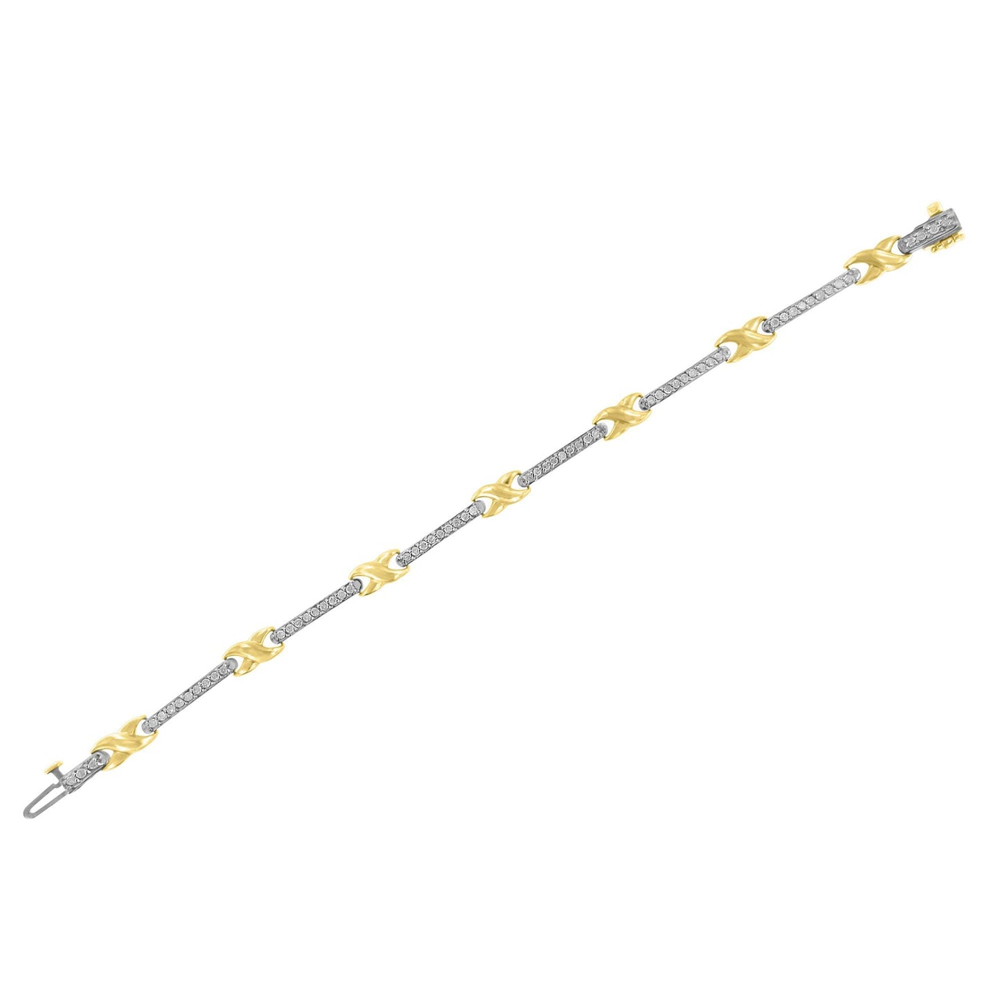 Bracelet en or jaune 10K avec diamants de 1,00 cttw
