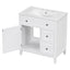 30" Bathroom Vanity with Sink Top, Bathroom Vanity Cabinet with Door and Two Drawers, Solid Wood Frame, One Package, White - Korvel