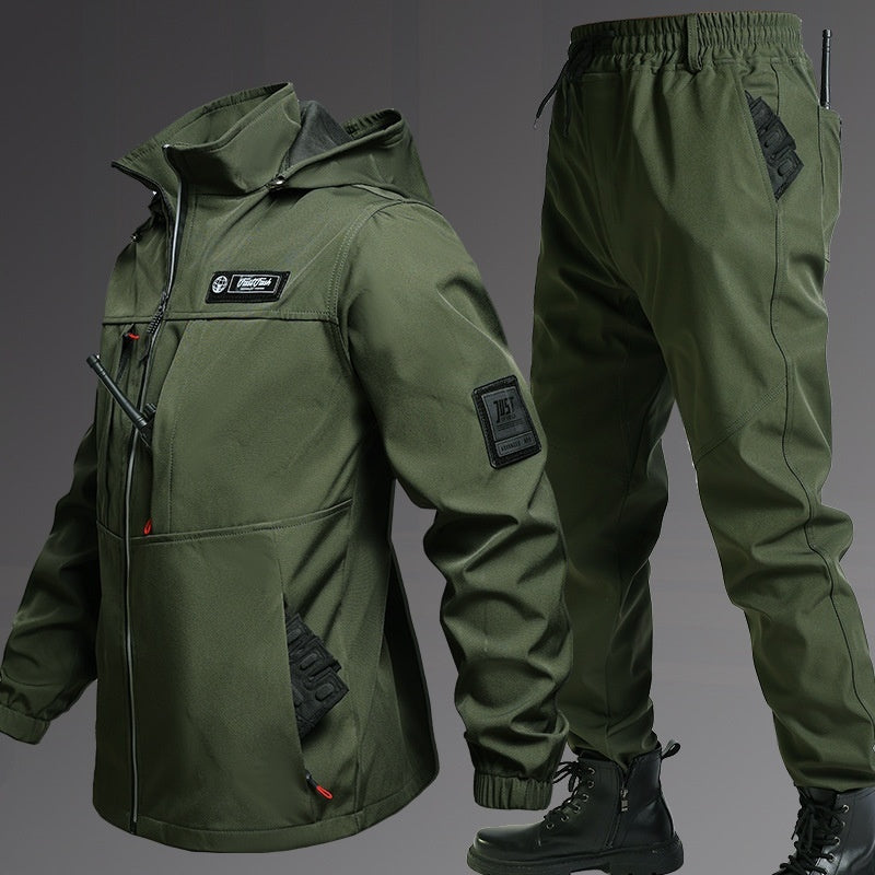 Fleece-Lined Waterproof Jacket Suit for Autumn & Winter