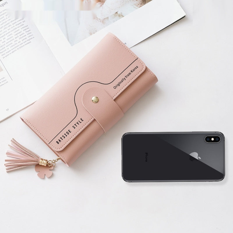Geometric Letter Buckle Clutch Bag with Tassel Design