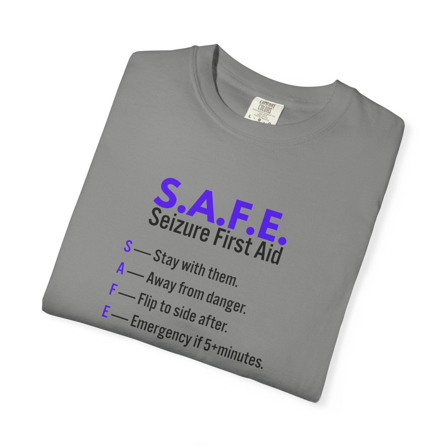 S.A.F.E. Seizure First Aid T-Shirt – Epilepsy Awareness Tee