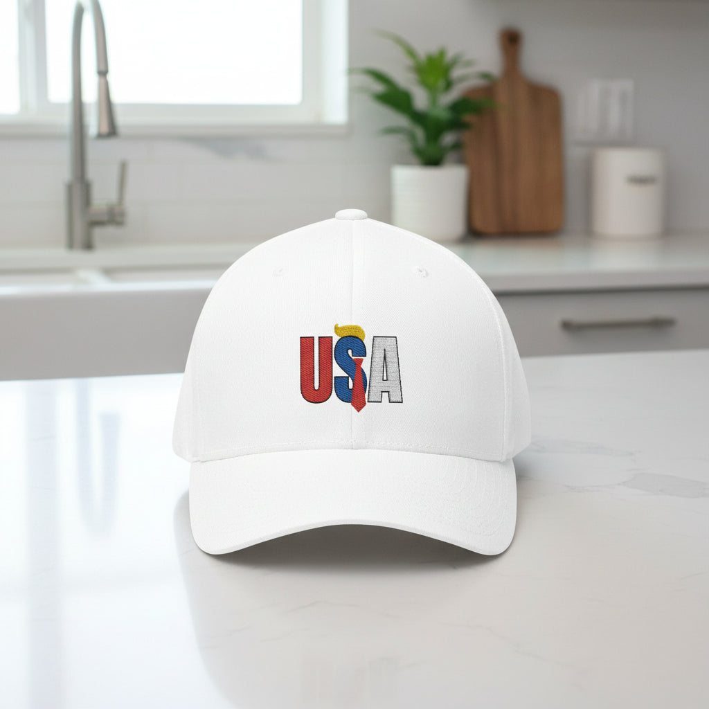 Stylish USA Embroidered Closed-Back Baseball Cap - Korvel