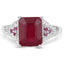 Bague de fiançailles en argent sterling avec rubis de 4,49 carats et topaze blanche