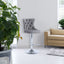 Ensemble de 2 tabourets de bar gris réglables avec base en chrome