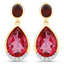 7.98 Carat Genuine Pink Topaz & Garnet Earrings in Sterling Silver