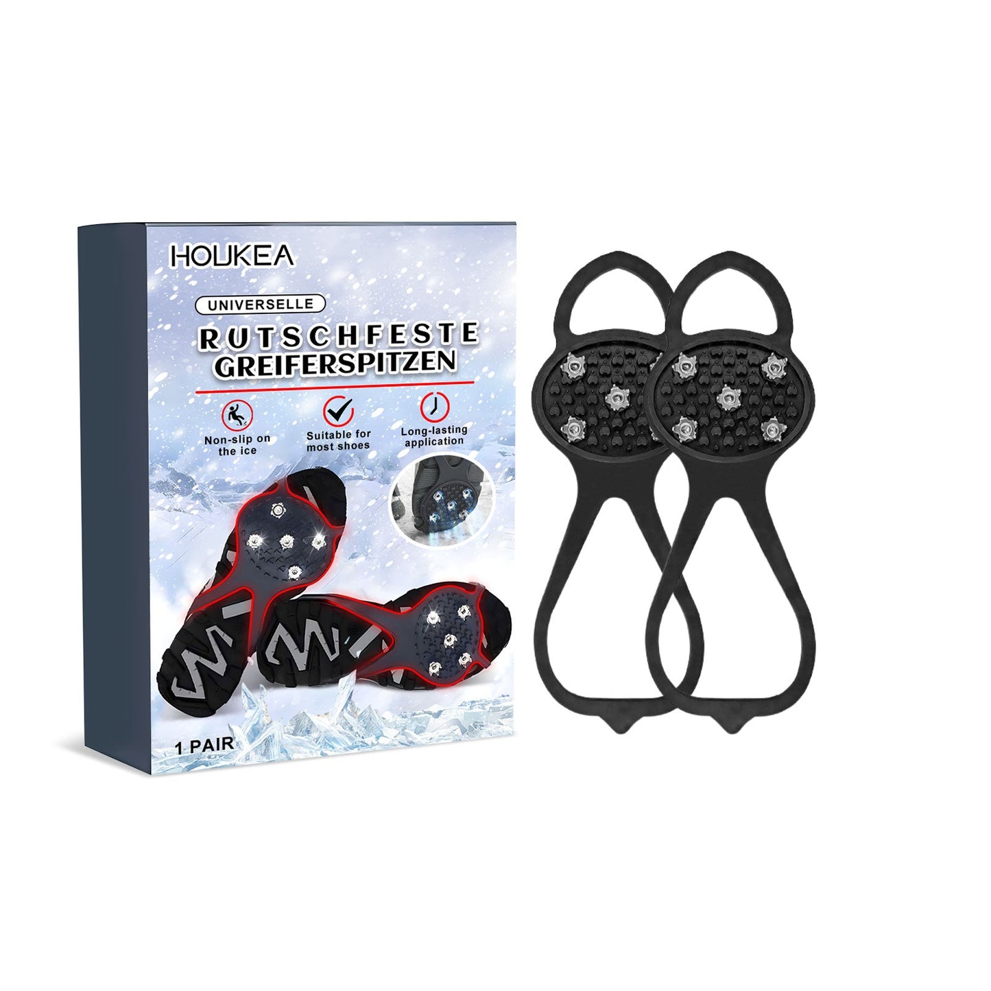 Universelle Rutschfeste Greiferspitzen, Outdoor Crampons Snowshoe Cover Mountaineering Sports Fall Easy To Wear And Take Off Shoe Cover - Korvel