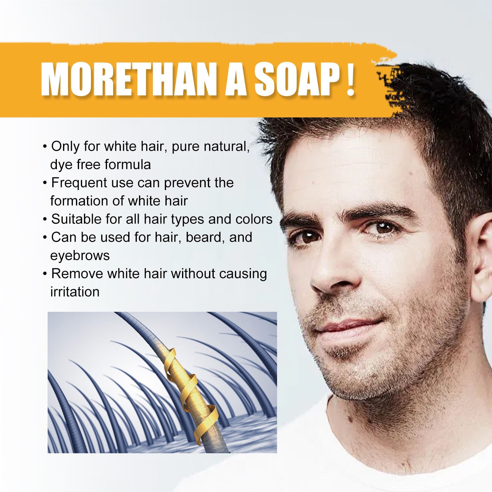 Men's Shampoo Clean Hair Nourishing Nourishing Black Shiny Hair Care Men's Shampoo Soap - Korvel
