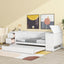 Twin Size Daybed with Storage Arms  Trundle and Charging Station White - Korvel