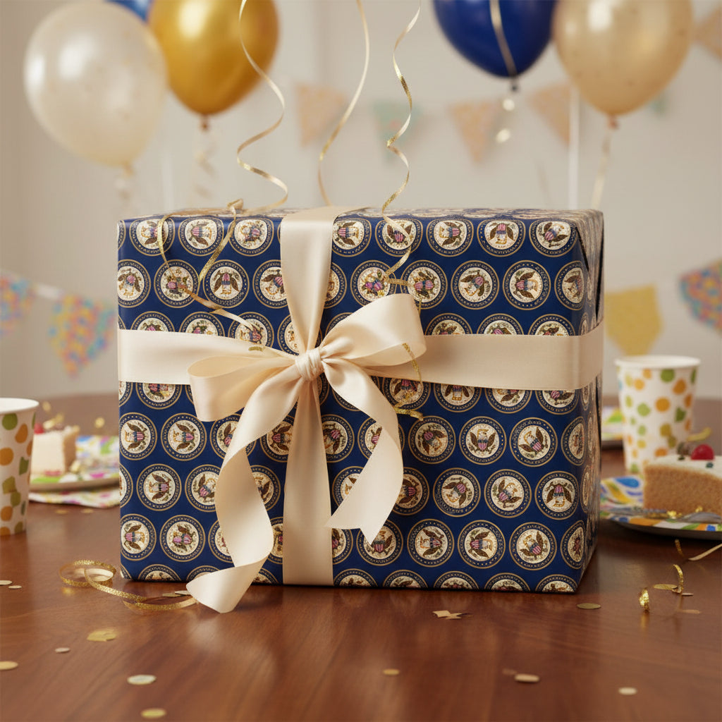 Papier d'emballage d'anniversaire Faux Sceau Excellence du Vieillissement