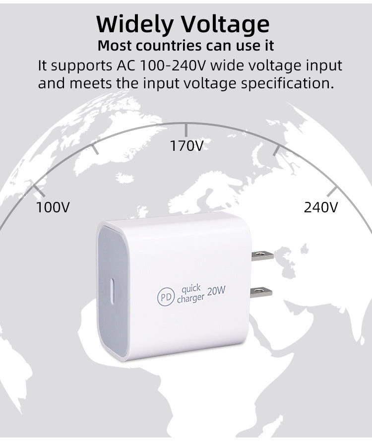 PD fast charging 20W travel head 20WPD mobile phone charger fast charging head - Korvel