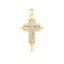 Pendentif croix en or 14 carats bicolore avec taille diamant