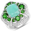 5.49 Carat Genuine Emerald & Diamond .925 Sterling Silver Engagement Ring