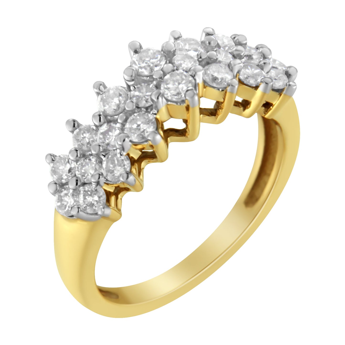10K Yellow Gold Round Diamond Engagement Ring