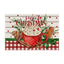 Christmas tree bell print placemat red striped plaid linen table mat Christmas party decoration insulation mat - Korvel