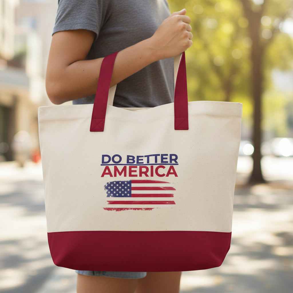 Do Better America Canvas Tote Bag – Heavyweight Zipper Tote
