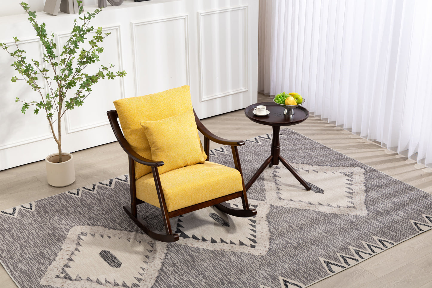 Mid Century Modern Upholstered Glider Arm Chair