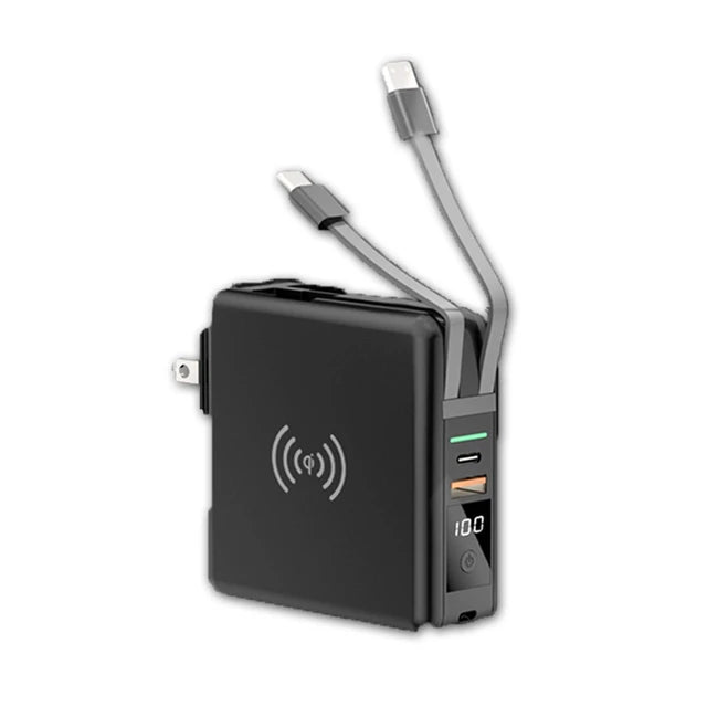 Batterie Externe Premium 10000mAh avec Prise AC et Charge Sans Fil Rapide