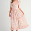 Robe Midi Imprimée Florale Élégante avec Bretelles