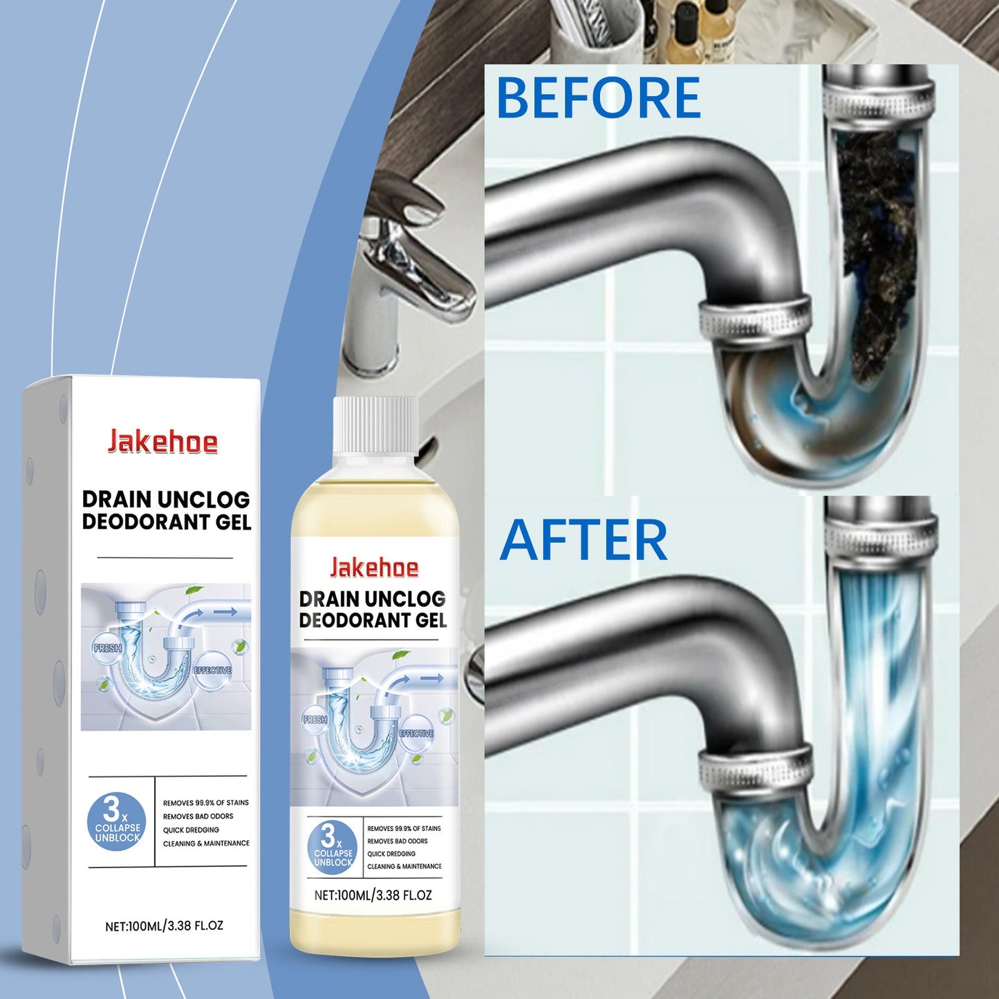Premium Pipe Unclog Deodorant Gel for Effective Drain Cleaning