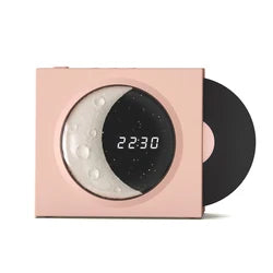 Creative Retro CD Design Bluetooth 3D Stereo Speaker Desktop Moon Lamp Clock Half Moon Starry Sky Atmosphere Night Light - Korvel