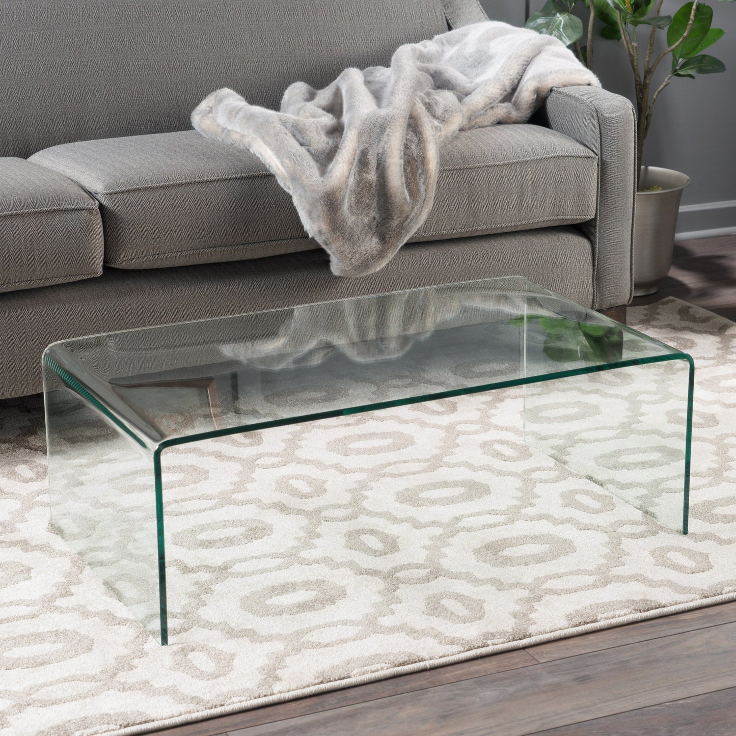COFFEE TABLE 12MM TEMPERED BENT GLASS - Korvel