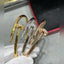 Bracelet à vis V-Gold en diamant pavé - Bracelet en acier titane élégant