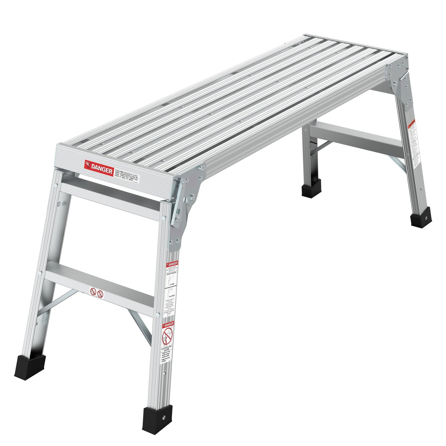 Work Platform Aluminum Portable Bench Folding Ladder ANSI Capacity 225 LBS 40" - Korvel