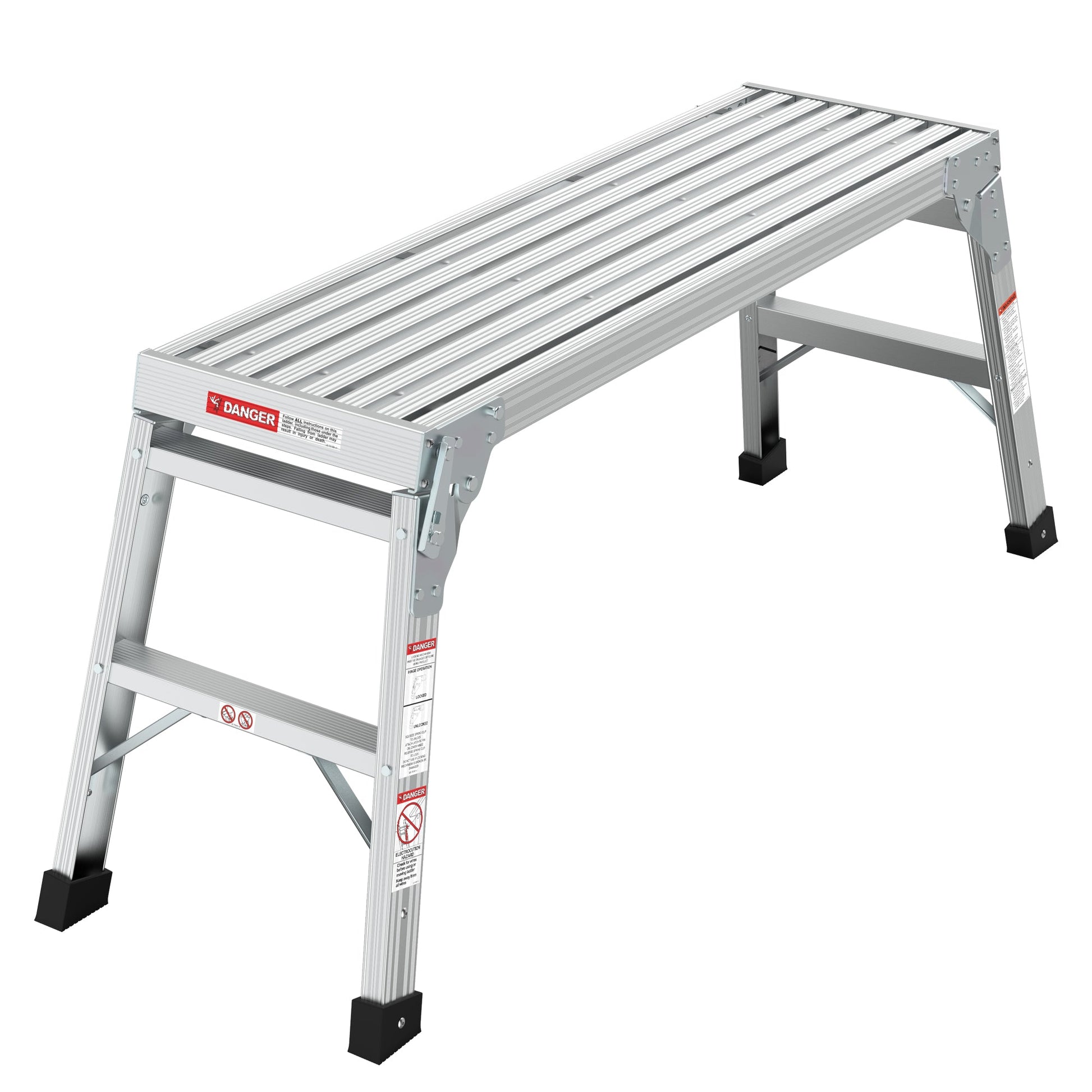 Work Platform Aluminum Portable Bench Folding Ladder ANSI Capacity 225 LBS 40" - Korvel