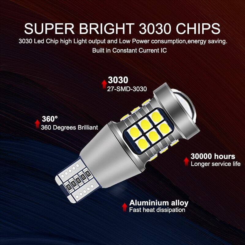 NLpearl Super Bright T15 LED Signal Lamp Bulbs - 2 Pack