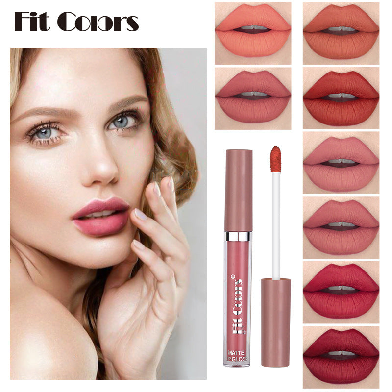 Fit Colors Matte Non Stick Cup Lip Gloss Fog Face Velvet Thin Tube Liquid Lipstick - Korvel