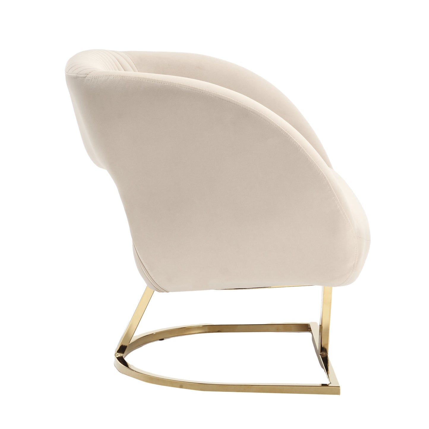 Silla de acento tapizada con botones COOLMORE en beige