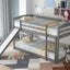 Twin over Twin Bunk Bed with Convertible Slide and Ladder Gray - Korvel