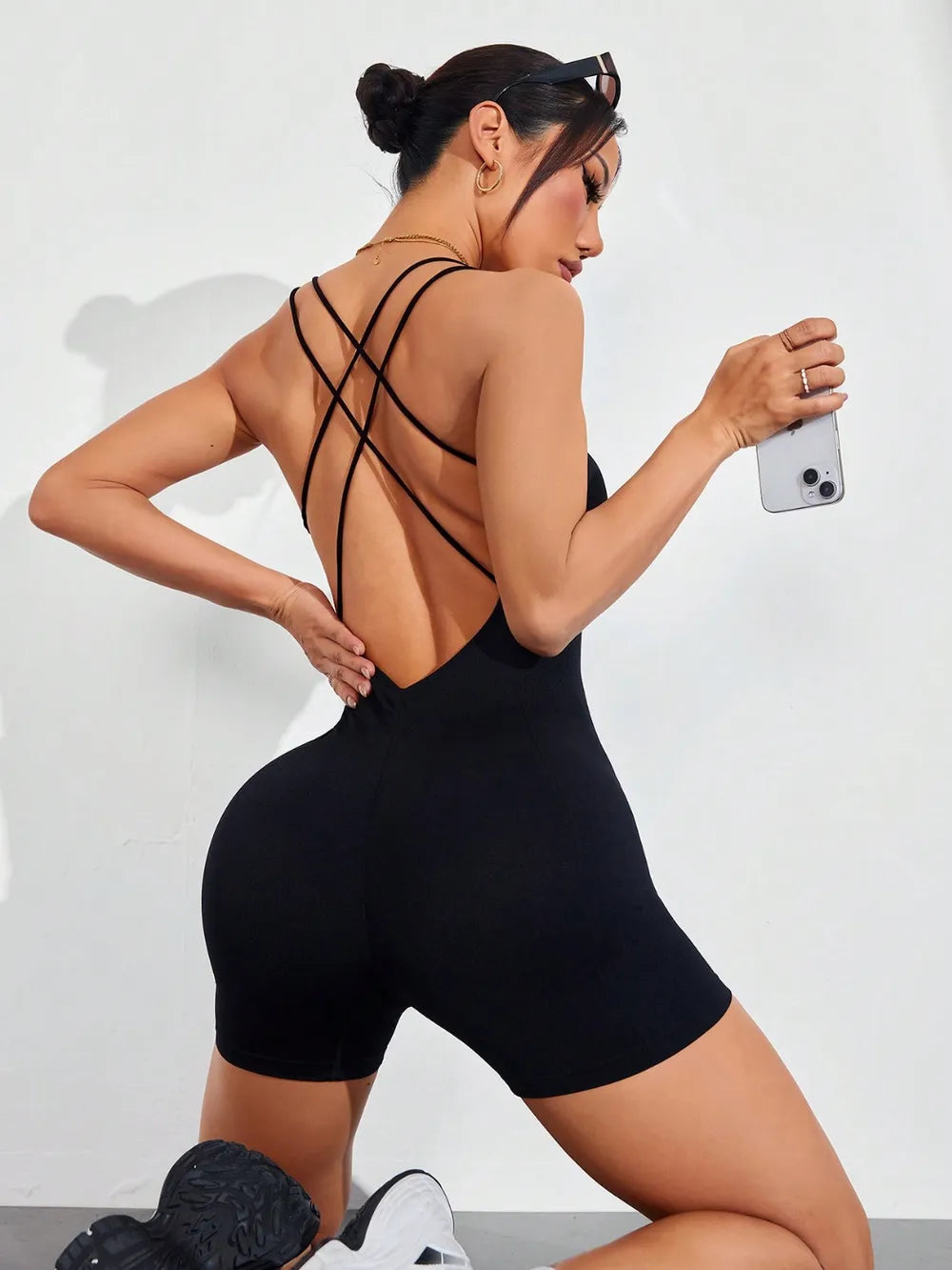 Spaghetti Strap Crisscross Romper - Korvel