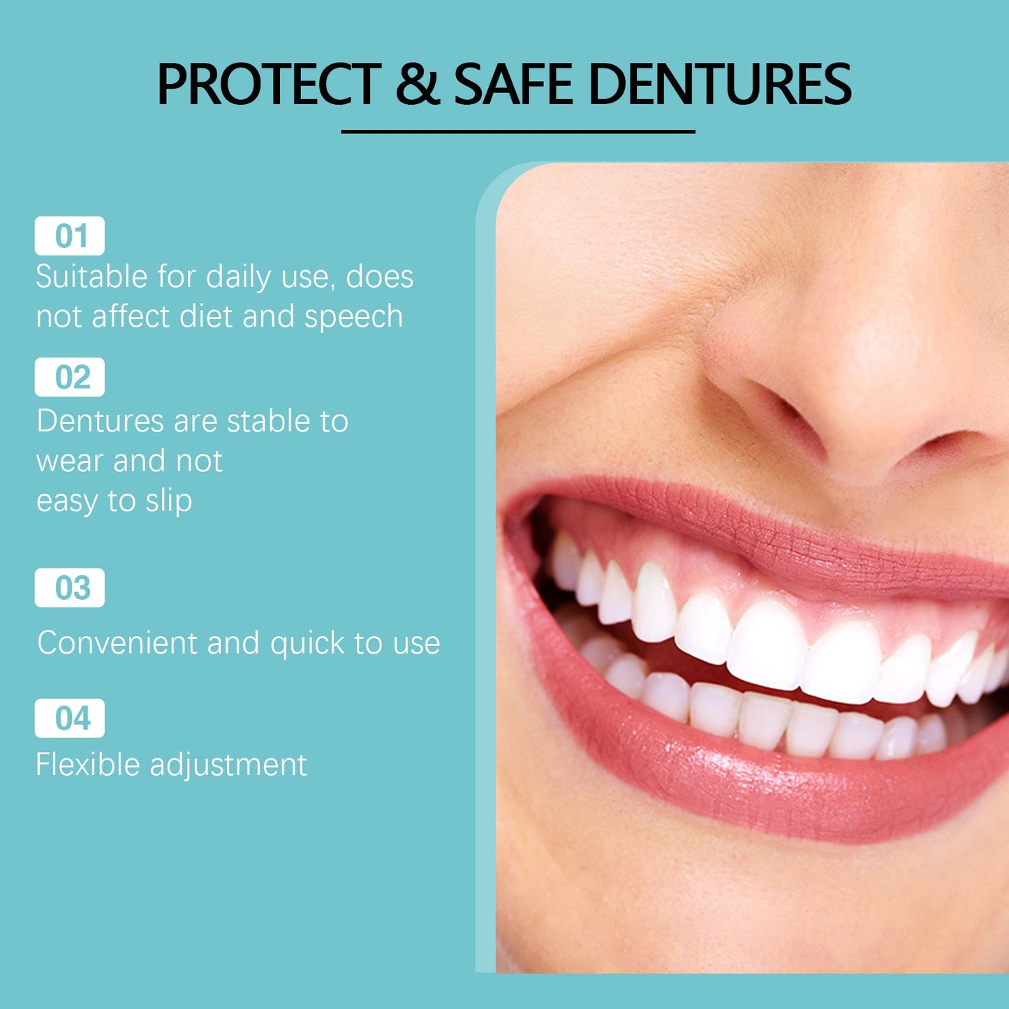 Adjustable Buckle Dentures for Comfortable Temporary Fillings